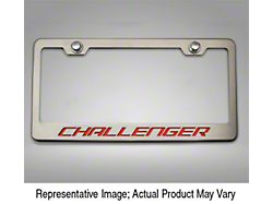 License Plate Frame with CHALLENGER Lettering; Green Carbon Fiber (Universal; Some Adaptation May Be Required)