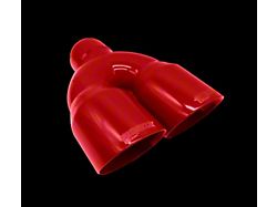 Bigboz Exhaust Quad Weld-On Exhaust Tips; 4-Inch; Candy Red (08-23 V8 HEMI Challenger)