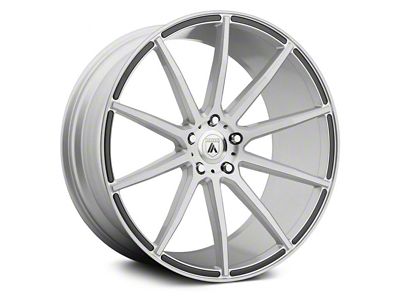 Asanti Aries Brushed Silver Wheel; Rear Only; 22x10.5 (11-23 RWD Charger, Excluding Widebody)