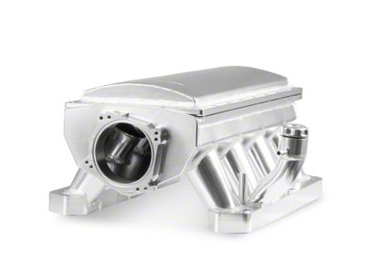 Sniper EFI Hi-Ram Fabricated Intake Manifold with 90mm Dual TB Opening and Fuel Rail Kit; Silver (08-20 V8 HEMI Challenger, Excluding 6.2L HEMI)