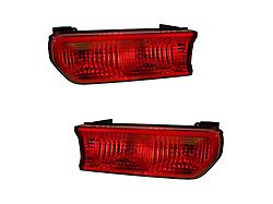 Outer Tail Lights; Chrome Housing; Red Lens (08-13 Challenger)
