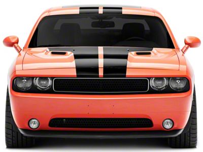 SpeedForm Stripes with Hood Decal; Gloss Black (08-14 Challenger)