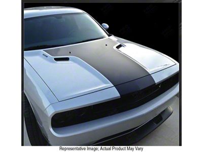 Solid Style T-Hood Stripes; Gloss Red (15-18 Challenger)