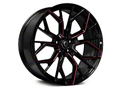 Marquee Wheels M1004 Gloss Black with Red Milled Accents Wheel; Rear Only; 20x10.5 (08-23 RWD Challenger, Excluding Widebody)