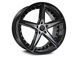 Marquee Wheels M3248 Gloss Black with Machined Polished Spokes Wheel; Rear Only; 20x10.5 (08-23 RWD Challenger, Excluding Widebody)