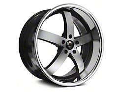 Marquee Wheels M5330B Gloss Black Machined with Stainless Lip Wheel; 20x9 (08-23 RWD Challenger, Excluding Widebody)