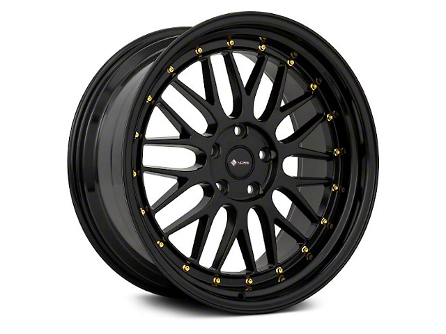 Vors VR8 All Black Gold Rivet Wheel; 18x9 (17-23 AWD Challenger)