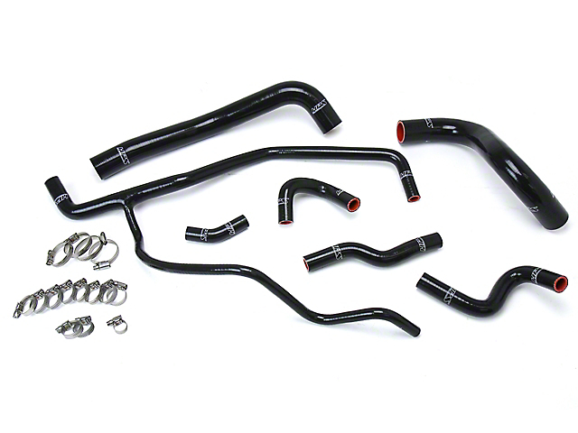HPS Silicone Radiator and Heater Coolant Hose Kit; Black (11-23 3.6L Challenger)