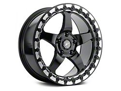 Forgestar D5 Beadlock Gloss Black Machined Wheel; Rear Only; 17x10 (06-10 RWD Charger)