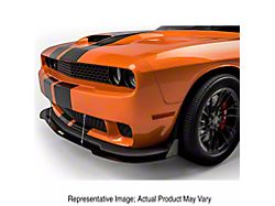 Demon Style Front Bumper Lip and Chin Splitter; Gloss Carbon Fiber Vinyl (15-23 Challenger, Excluding Widebody)