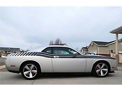 Dual Side Stripes with Stobes; Matte Black (08-10 Challenger)