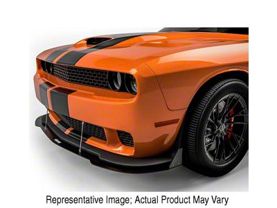 Demon Style Front Bumper Lip and Chin Splitter; Satin Black Ice Vinyl (15-23 Challenger, Excluding Widebody)