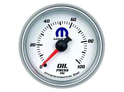 Auto Meter Oil Pressure Gauge with MOPAR Logo; Mechanical (Universal; Some Adaptation May Be Required)