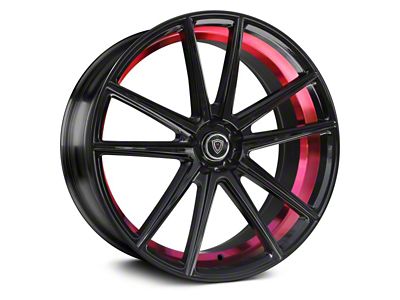 Marquee Wheels M3197 Gloss Black with Red Milled Accents Wheel; 22x9 (08-23 RWD Challenger, Excluding Widebody)