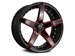 Marquee Wheels M3226 Gloss Black Red Milled Wheel; 22x9 (06-10 RWD Charger)