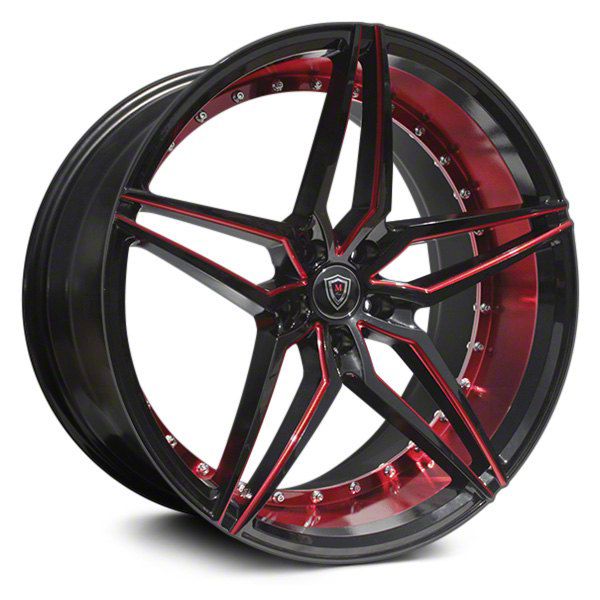 Marquee Wheels Charger M3259 Gloss Black with Red Milled Accents Wheel ...