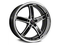 Marquee Wheels M5330A Gloss Black Machined with Stainless Lip Wheel; Rear Only; 22x10.5 (08-23 RWD Challenger, Excluding Widebody)