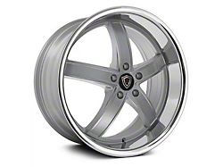 Marquee Wheels M5330A Silver Machined with Stainless Lip Wheel; Rear Only; 20x10.5 (08-23 RWD Challenger, Excluding Widebody)