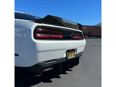 Stealth Assault Extreme Notched Wicker Bill with Camera Cutout; Dark Tint (08-14 Challenger w/ OEM Spoiler; 15-23 Challenger Scat Pack, SRT & R/T w/o Redeye Spoiler)
