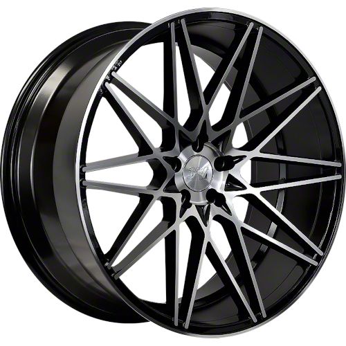 Axe Wheels Challenger ZX4 Black and Polished Face Wheel; 20x9 ...