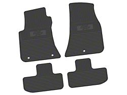 FLEXTREAD Factory Floorpan Fit Custom Vintage Scene Front and Rear Floor Mats with 2008 R/T Insert; Black (11-23 RWD Challenger)