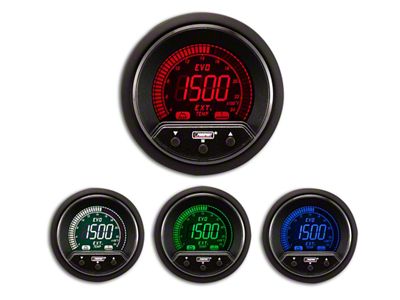 Prosport 52mm Premium EVO Series Evo Exhaust Gas Temperature Gauge; Blue/Red/Green/White (Universal; Some Adaptation May Be Required)