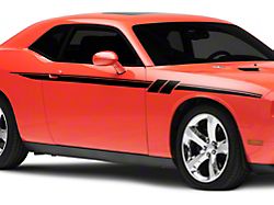 SEC10 Side Stripes with Hash Marks; Gloss Black (08-23 Challenger)