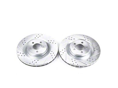 PowerStop Evolution Cross-Drilled and Slotted Rotors; Front Pair (06-14 Charger SRT8; 15-23 Charger GT, R/T 392, Scat Pack w/ 4-Piston Front Calipers)