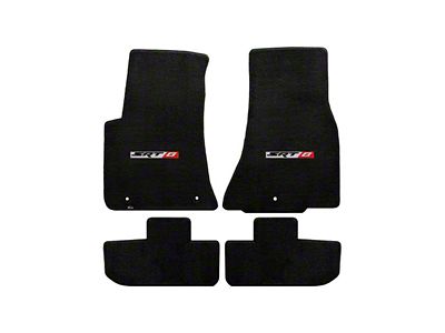 Lloyd Velourtex Front and Rear Floor Mats with SRT8 Logo; Black (11-23 Challenger, Excluding AWD)