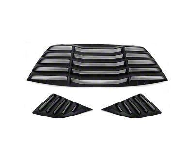 LV Style Rear and Quarter Window Louvers Kit; Unpainted (08-23 Challenger)