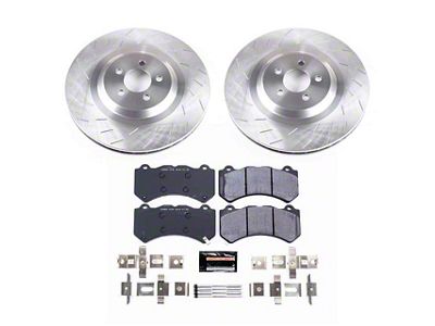PowerStop Track Day Brake Rotor and Pad Kit; Front (15-20 Charger Daytona 392, Scat Pack 392, SRT 392 & SRT Hellcat w/ 6-Piston Front Calipers)