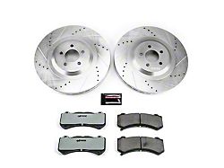 PowerStop Z26 Street Warrior Brake Rotor and Pad Kit; Front (15-20 Challenger R/T 392, R/T Scat Pack, SRT 392, SRT Hellcat, SRT Super Stock & T/A 392 w/ 6-Piston Front Calipers)