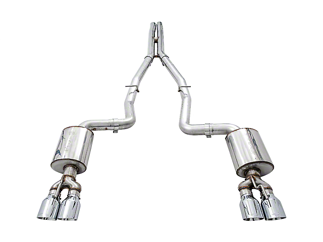 AWE Touring Edition Cat-Back Exhaust with Quad Chrome Silver Tips; Non-Resonated (15-23 6.4L HEMI Challenger)