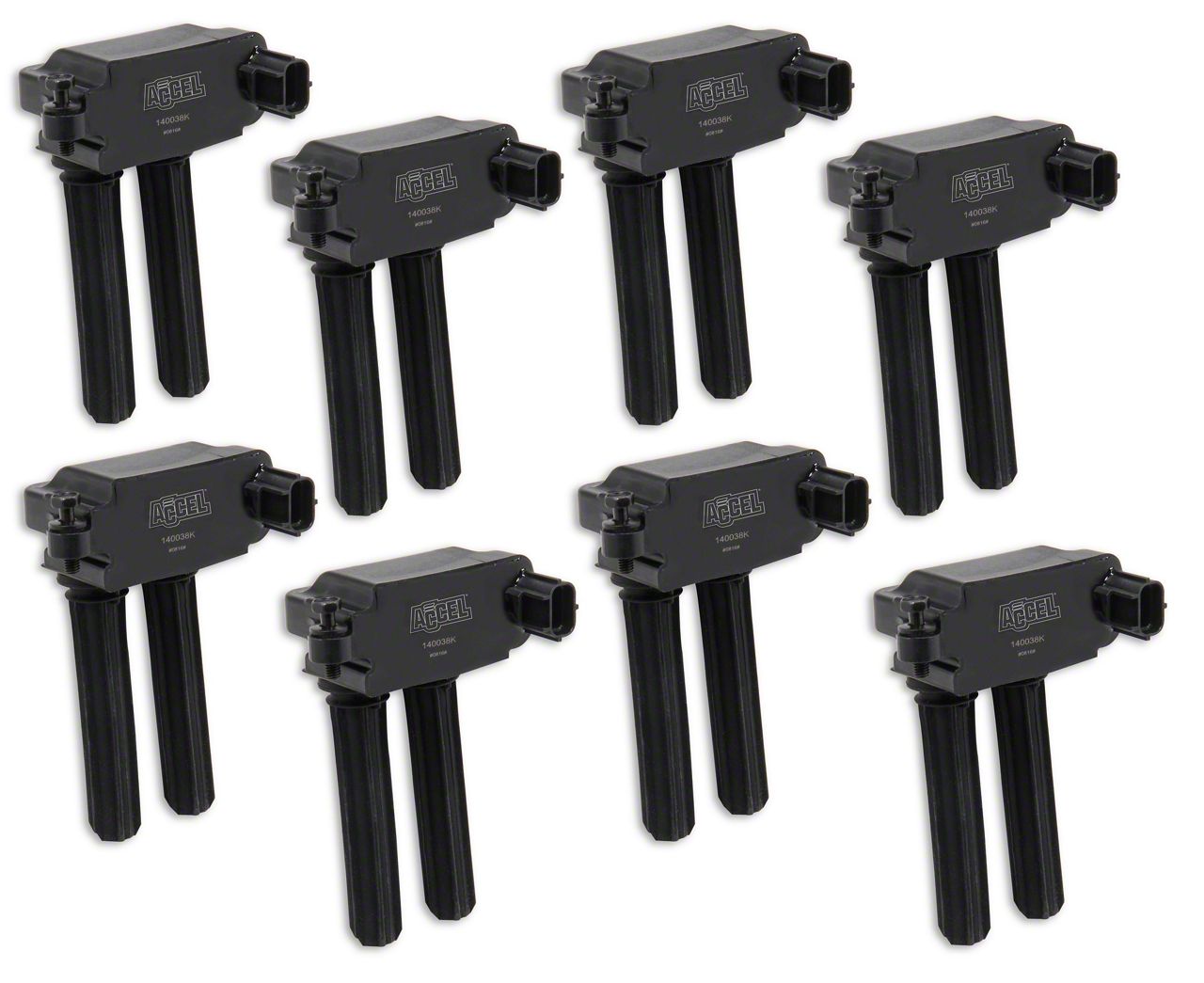 Accel Challenger SuperCoil Ignition Coils; Black; 8Pack 140038K8 (0823 V8 HEMI Challenger