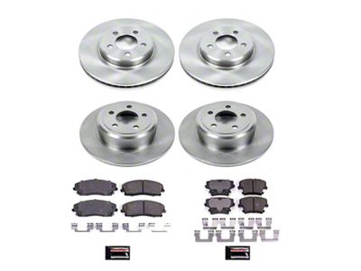 PowerStop OE Replacement Brake Rotor and Pad Kit; Front and Rear (06-23 RWD V6 Charger w/ Single Piston Front Calipers)