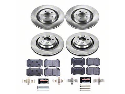 PowerStop Track Day Plus Brake Rotor and Pad Kit; Front and Rear (06-14 Charger SRT8; 06-23 Charger GT, R/T 392, Scat Pack w/ 4-Piston Front Calipers)