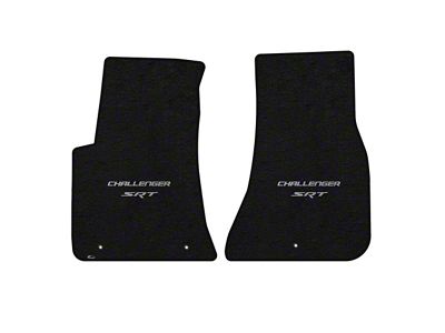 Lloyd Velourtex Front Floor Mats with Challenger and Silver SRT Logo; Black (11-23 Challenger, Excluding AWD)