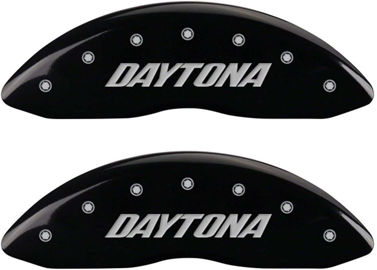 MGP Charger Black Caliper Covers with Daytona Logo; Front and Rear