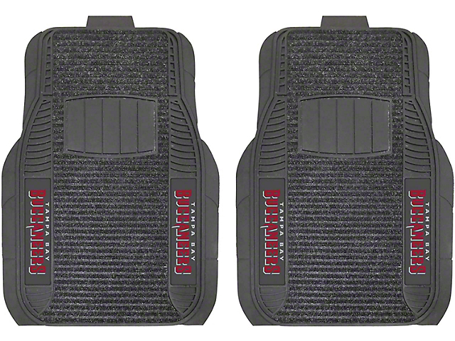 Molded Front Floor Mats with Tampa Bay Buccaneers Logo (Universal; Some Adaptation May Be Required)