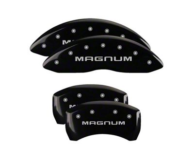 MGP Black Caliper Covers with Magnum Logo; Front and Rear (06-10 Charger Base, SE, SXT)