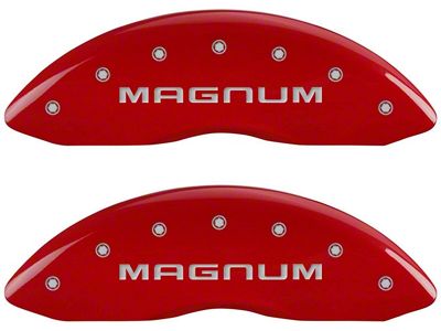 MGP Red Caliper Covers with Magnum Logo; Front and Rear (06-10 Charger Base, SE, SXT)