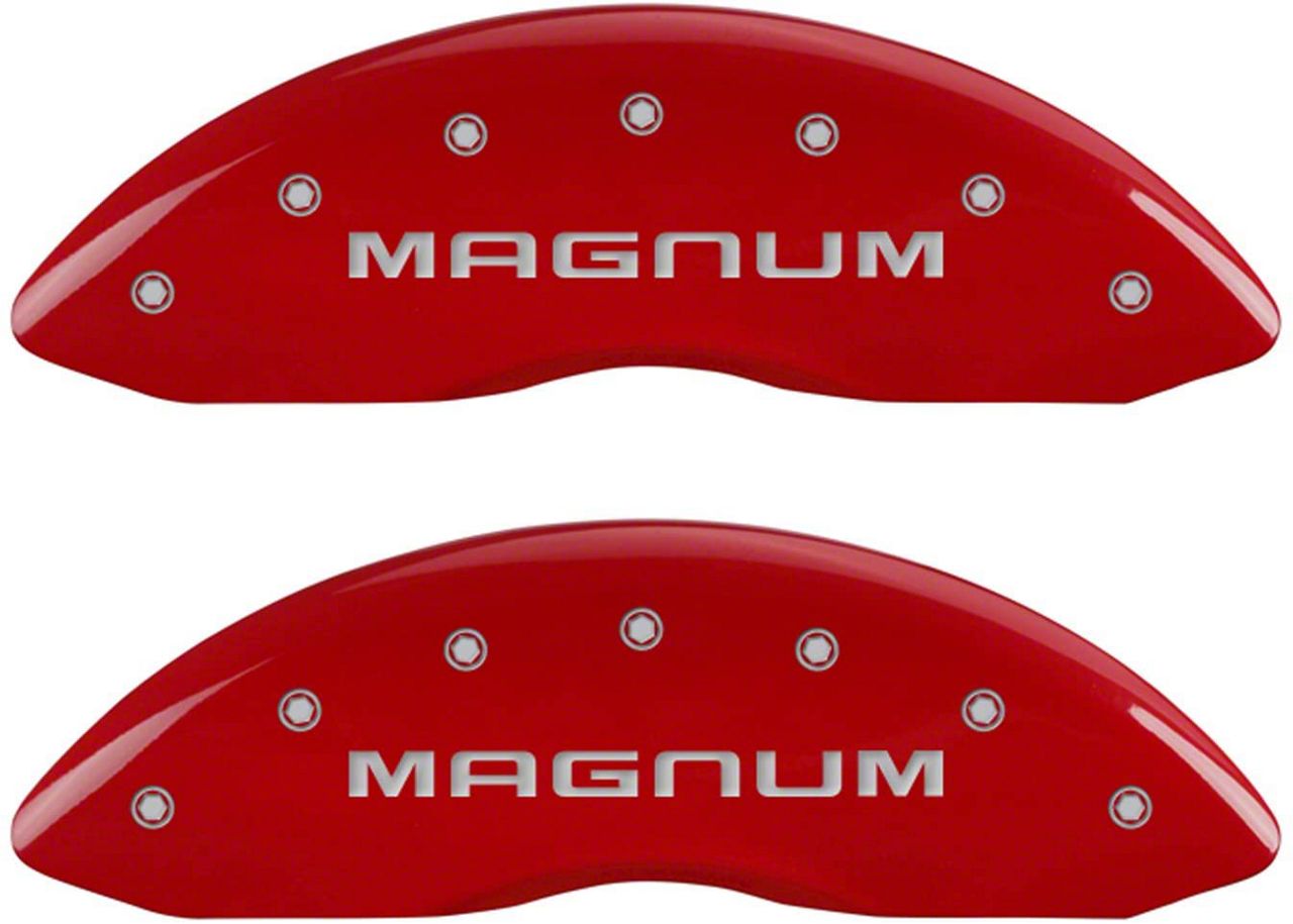 MGP Challenger Red Caliper Covers with Magnum Logo; Front and Rear