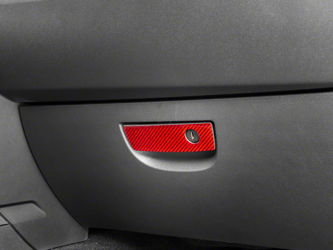 SpeedForm Challenger Glove Box Handle Trim; Red Carbon CH6462 (0814 Challenger) Free Shipping