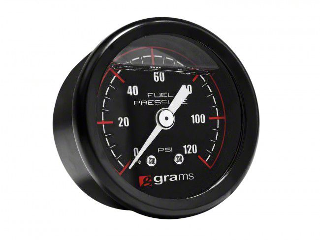 Grams Performance 0-120 PSI Fuel Pressure Gauge; Black (Universal; Some Adaptation May Be Required)
