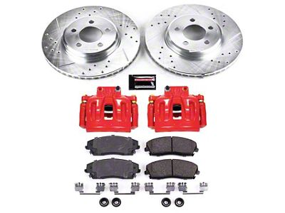 PowerStop Z23 Evolution Sport Brake Rotor, Pad and Caliper Kit; Front (12-23 RWD V6 Charger w/ Single Piston Front Calipers)
