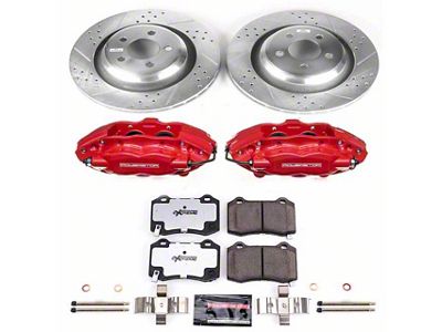 PowerStop Z26 Street Warrior Brake Rotor, Pad and Caliper Kit; Rear (06-14 Charger SRT8; 15-20 Charger Daytona 392, GT, R/T, R/T 392, Scat Pack, SRT 392 & SRT Hellcat w/ 4 or 6-Piston Front Calipers)