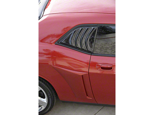 Louvered Quarter Window Covers; Smoked (08-23 Challenger)