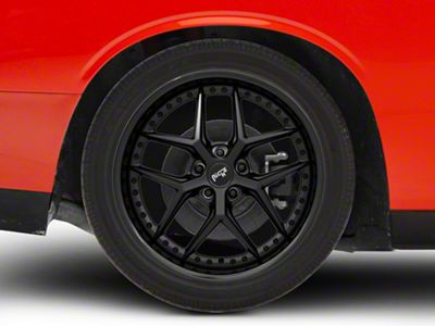 Niche Vice Gloss Black with Matte Black Wheel; Rear Only; 20x10.5 (08-23 RWD Challenger, Excluding SRT Demon)