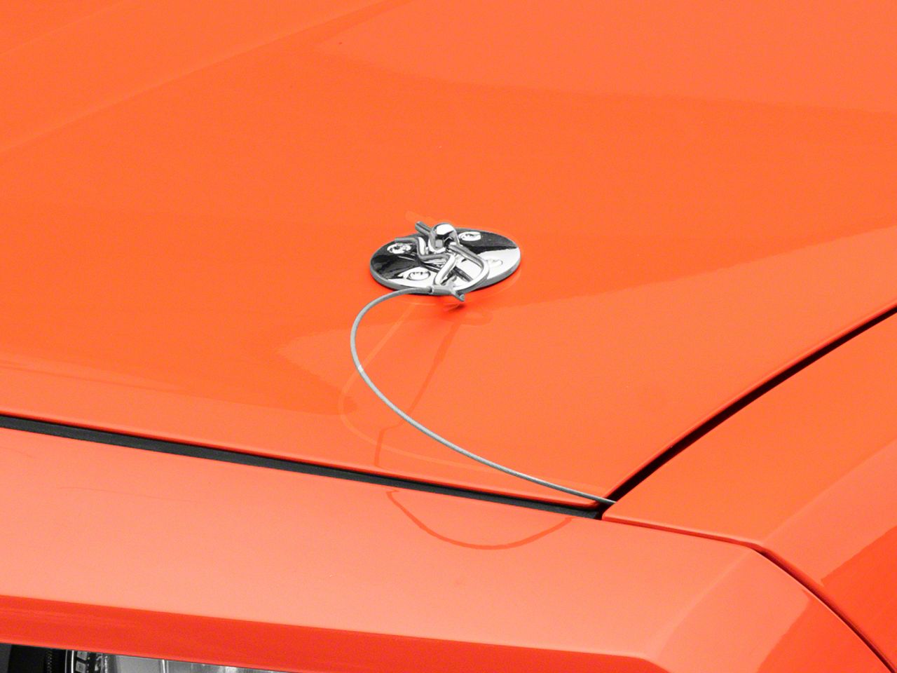 SpeedForm Challenger Modern Billet Hood Pin Appearance Kit; Chrome
