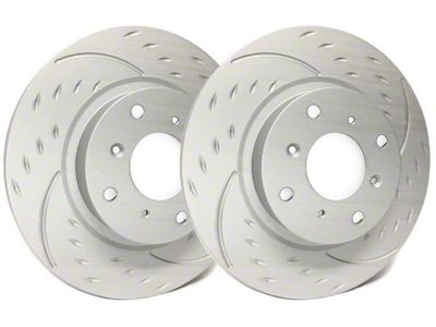 SP Performance Diamond Slot Rotors with Gray ZRC Coating; Front Pair (06-14 Charger w/ Dual Piston Front Calipers; 15-17 Charger Daytona, R/T, AWD SE, AWD SXT; 18-23 Charger w/ Dual Piston Front Calipers)